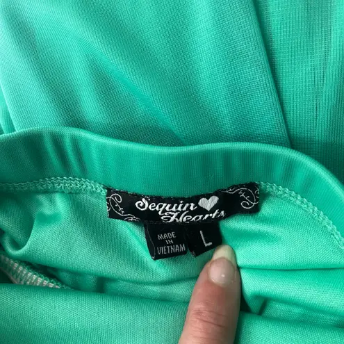 Sequin Hearts Y2K  One Strap Babydoll Dress Sz L Hoco Floral Coquette Romantic