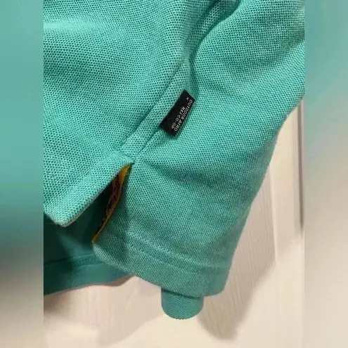 REI x Outdoor Afro Women’s Cropped Short Sleeve Teal Organic Cotton Polo Size M Green Size M