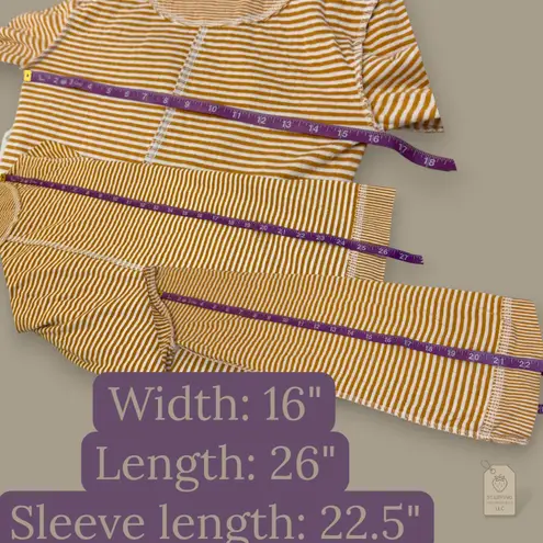 Maeve Anthropologie Cowl Neck Tunic Sweater Small Mustard Striped Soft Knit Top