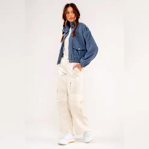 Avec Les Filles NWT ANTHROPOLOGIE Teal Corduroy Jacket Women's Large Academia