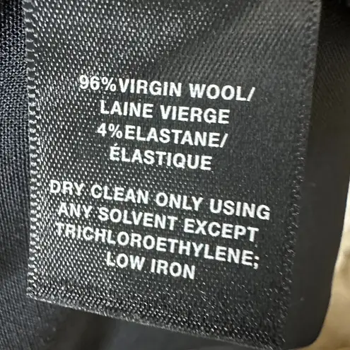 Lafayette 148 Womens Irving Pants Stretch Virgin Wool Straight Leg Black Size 10