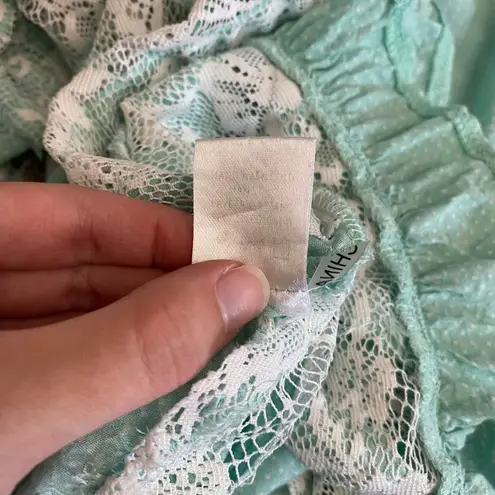 Tea & Cup Mint Green Lace Tank Dress Small S Sleeveless Boho Festival Beachy