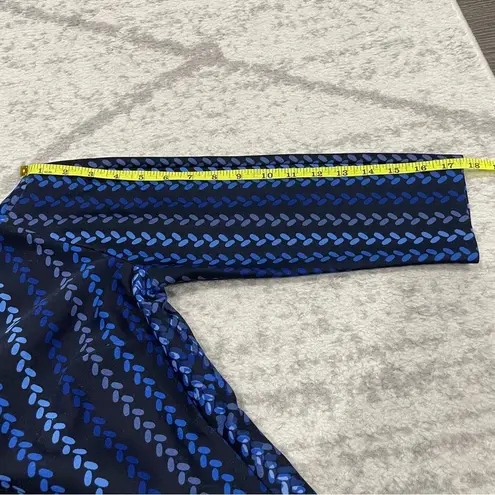 Donna Morgan Blue Patterned Knee Length Dress