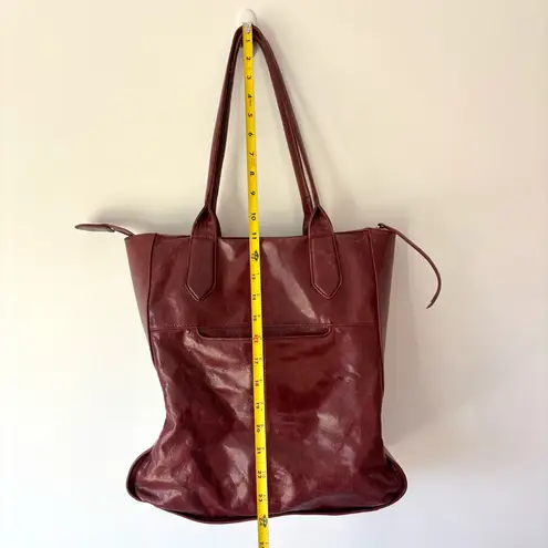 Hobo Red Leather Tote Shoulder Bag Merlot Maroon Worn Boho Oversized Slouchy