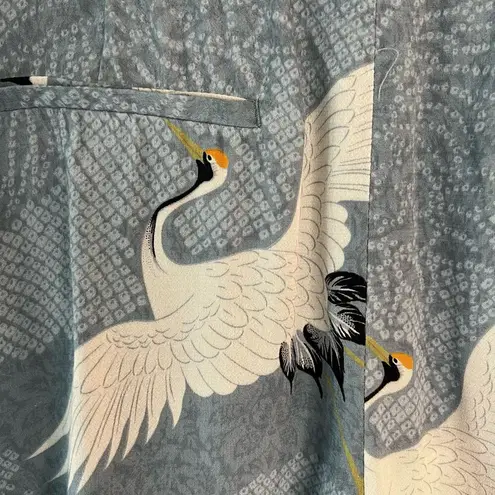 ZARA Basic Shorts Women’s Size SmallCrane Birds Ruffle Layers Blue Wide Zipper