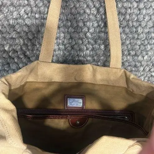 Polo Ralph Lauren Vintage 90's Canvas leather Tote Bag Multi Pocket Khaki Tan