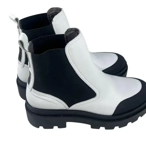 Fly London Black and White Chelsea Ankle Booties