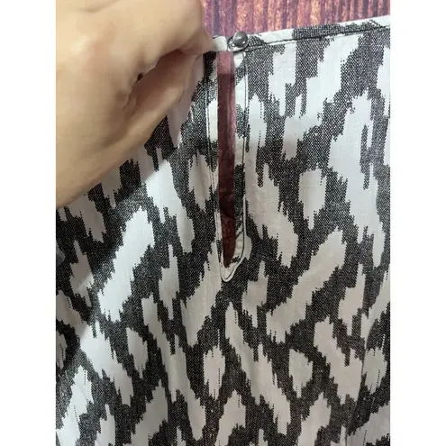 J Crew Women Size Large Romper Tie Waist Summer Resort Casual Shorts Ikat F2599 Black