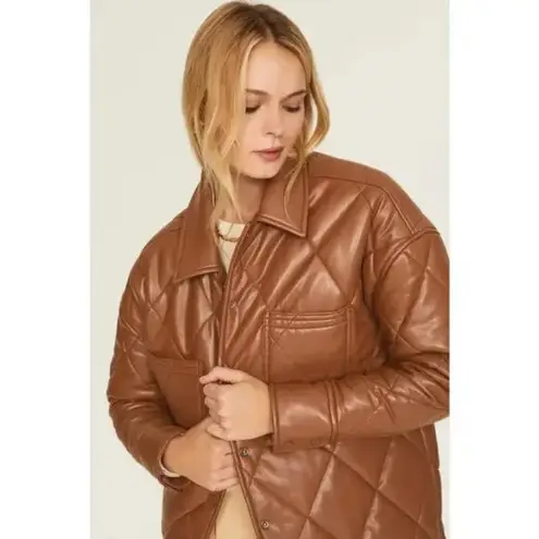 Slate + Willow Quilted Faux Leather Jacket Size XS