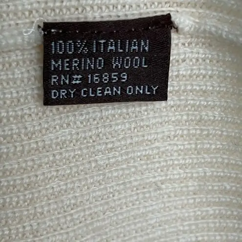 J. McLaughlin Tiered Ruffle Sleeve Italian Merino Wool Sweater | Cream | Large