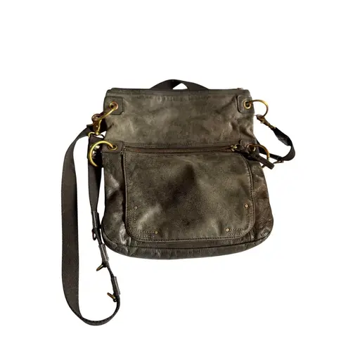 The Sak Gray Leather Crossbody Bag With Adjustable Strap & Multiple Pockets - Image 2