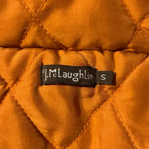 J. McLaughlin  Burnt Orange Quilted 100% Silk Snap Up Size Small Jacket.