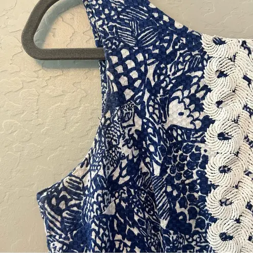 Lilly Pulitzer for Target Upstream Fish blue and white sleeveless shift 8