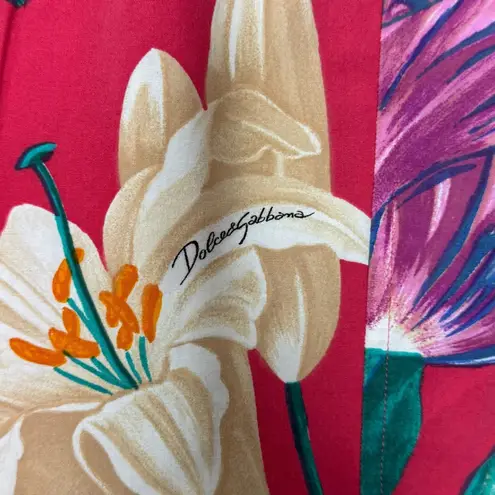 Dolce & Gabbana Vintage Floral Tropical Print Shirt Women's Size 40/XS