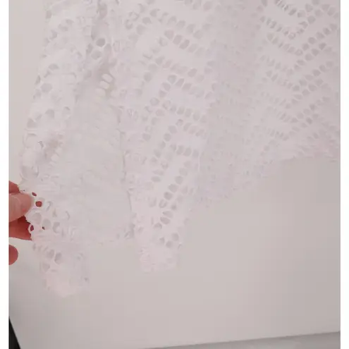 White Eyelet Swim Cover Womens Sheer Resort Beach Vacation Cruise Pool One Size White Size undefined