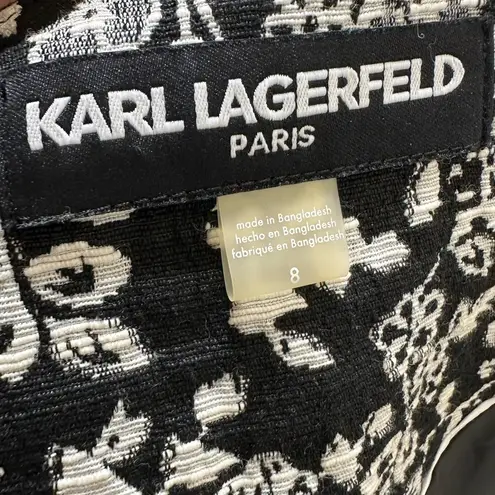 Karl Lagerfeld Paris Jacquard Brocade Floral Blazer Women’s Size 8