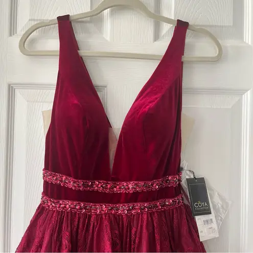 Coya Collection Burgundy Fairy Grunge Mini Dress Womens Size Small NEW *FLAW