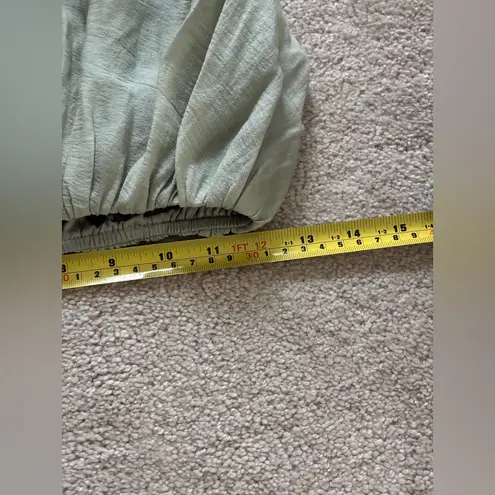 Mable Sage Green Halter Bubble Hem Top