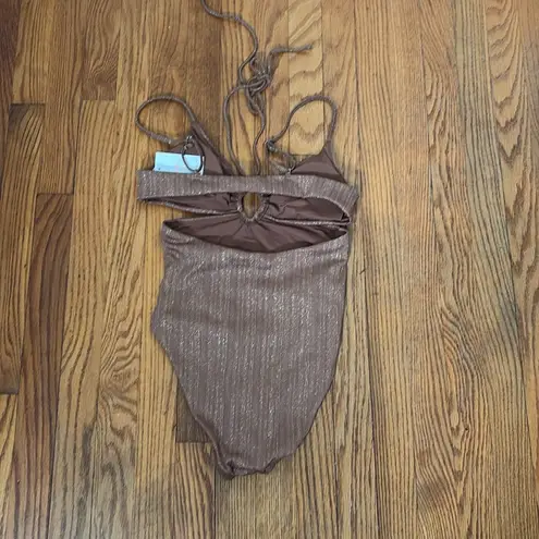 ANDIE The Casablanca One Piece Swimsuit Sparkle Latte size S NWT