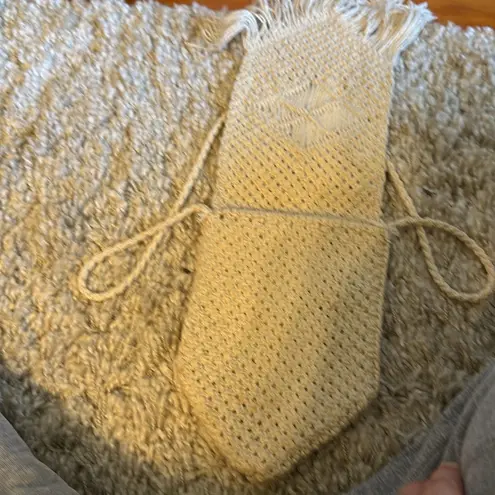 Cream Macrame Fringe Bag