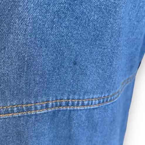 Vintage 90s Boston Classics Denim Jumper Dress Plus Size 16W Blue Jean Pocket