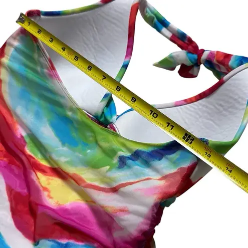 Ralph Lauren Lauren  Rainbow Twist Front Mesh Halter Swim Top Coastal Vacation 12