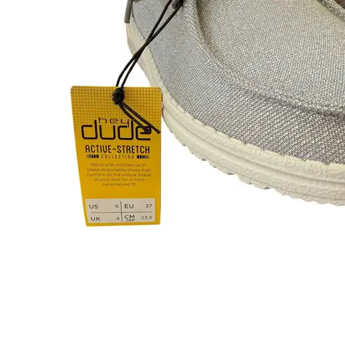 Hey Dude NIB Shoes Women's Wendy Stretch Sparkling Grey, Size 6