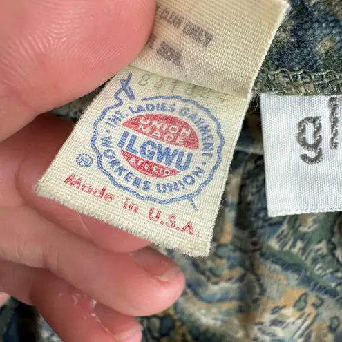 Glen Of Michigan Vintage 100% Cotton Velvet Blouse Skirt Set Made In USA Sz 14