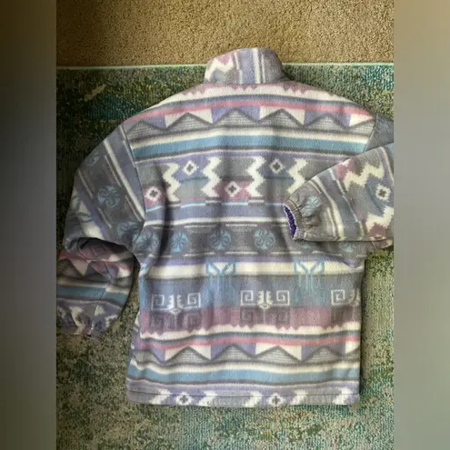 Vintage Winter Spirit purple reversible fleece lined toggle waist coat, size M/L Size L