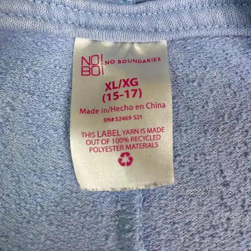 No Boundaries  Womens Graphic Hoodie XL Light Blue Celestial Sun Moon Snake EUC