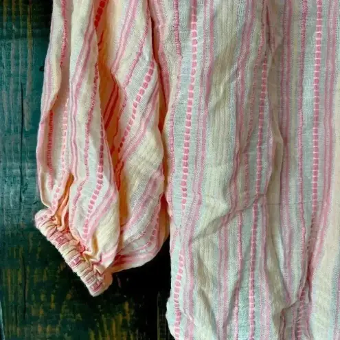 Lou & grey Boho Chic Pastel Striped Wrap Blouse‎ with Tassels Summer Beach Top D11
