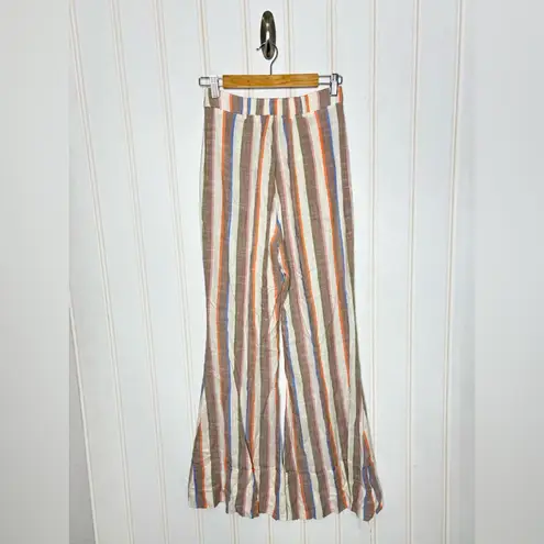 Show Me Your Mumu  Edison Pants S Wide Flare Leg Multicolor Striped Flowy Trouser