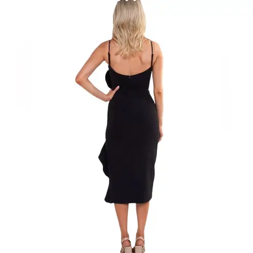 Bardot  RONA RUFFLED BLACK GOTH COCKTAIL PARTY DRESS 10/L