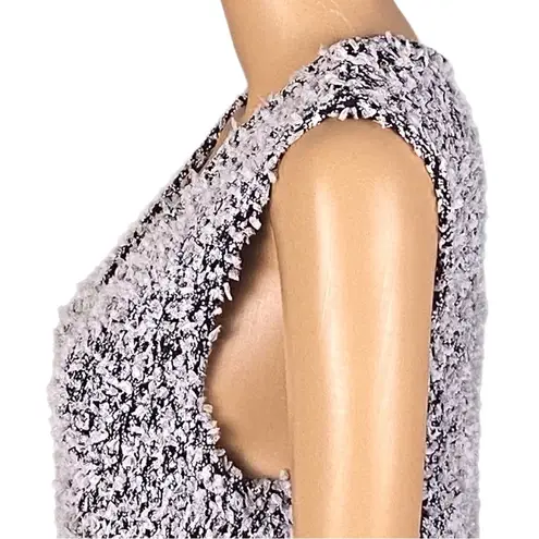 COS  Sleeveless Reverse Knit Top Bouclé knit grey tank top sweater Size XS EUC