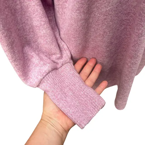 Maeve Anthropologie Sweater Shirt Sz M Purple Draped Neck Puff Sleeve Step Hem Size M