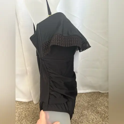 Kona Sol XL Black strapless one piece swimsuit with high coverage for butt 0391