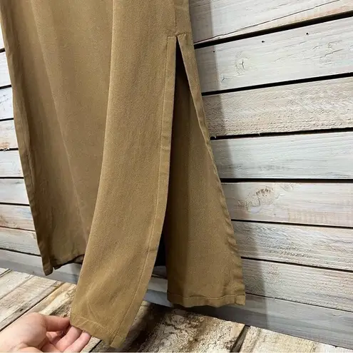 Jones & Co Silk Skirt Brown Maxi Flowy Long Skirt Boho Balletcore Quiet Luxury 8 Green