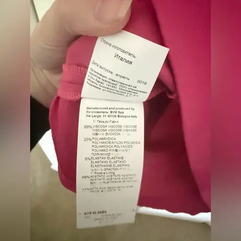 Les Copains Made in Italy Pink Short Sleeve Open Back Blouse US Size 8