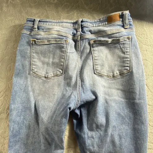 Judy Blue Jeans 15/32 Blue Denim Slim Fit Stretch Zip Grunge Mid Rise College