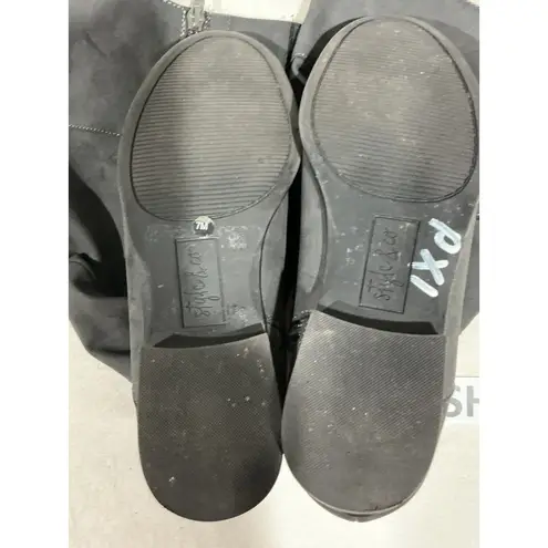 Woman’s Style & Co. Charcoal Gray Side Zip Riding Boots 7 M NWOT