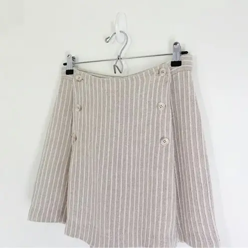 Moda Int’l Vintage 90s Linen Knit Sailor Button Skort Beige/White