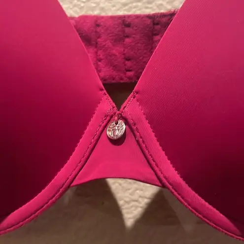 Natori Pure Luxe Plunge T Shirt Bra Fuchsia Pink Color Size 32DD