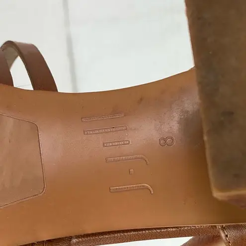 J. Jill Brown Strappy Genuine Leather Block Heeled Open Toe Sandals Size 8