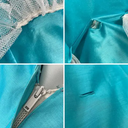 Vintage 1960s Lilli Ann Dress FLAWS Wounded Bird Peplum Skirt Blue White Stripes Size XXS