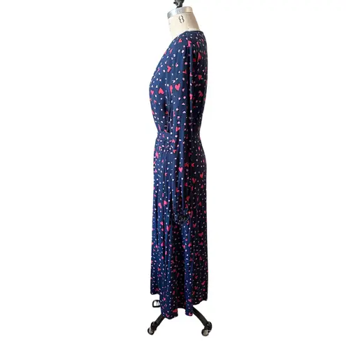 SugarHill Brighton Glenda Midi Dress in Navy, Heart Print Size 14 Blue