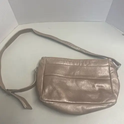 SAS Pebbled Metallic Tan Crossbody Shoulder Bag 10X3X7 Made in USA