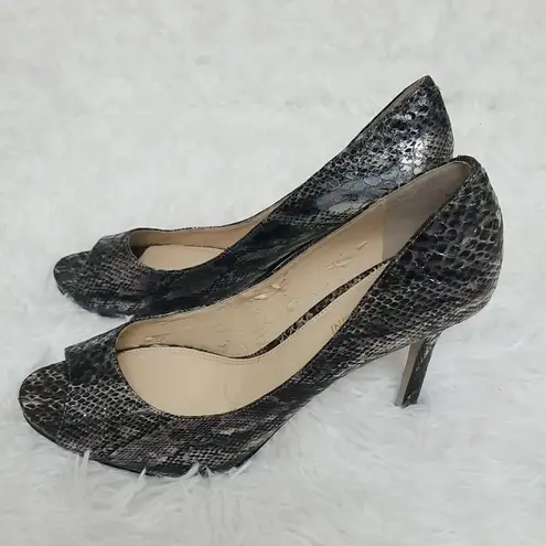 Enzo Angiolini  Silver&Black Snakeskin Pumps size 9.5