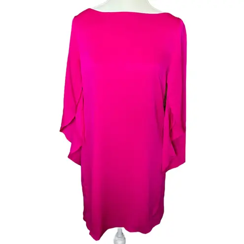 Milly Women's Mini Dress Size 6 Pink Flutter Sleeve Cocktail Party Silk Blend