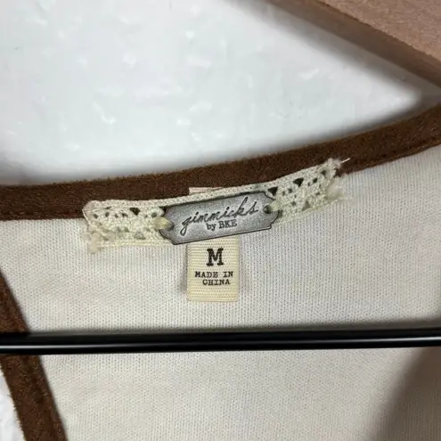 Gimmicks by BKE Gimmicks BKE Embroidered Faux Suede Lace Tank Top NWT Boho Size Medium