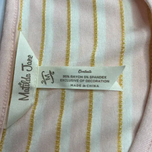 Matilda Jane Womens Sz Medium Peplum Top Dream Chasers True Friend pink/yellow